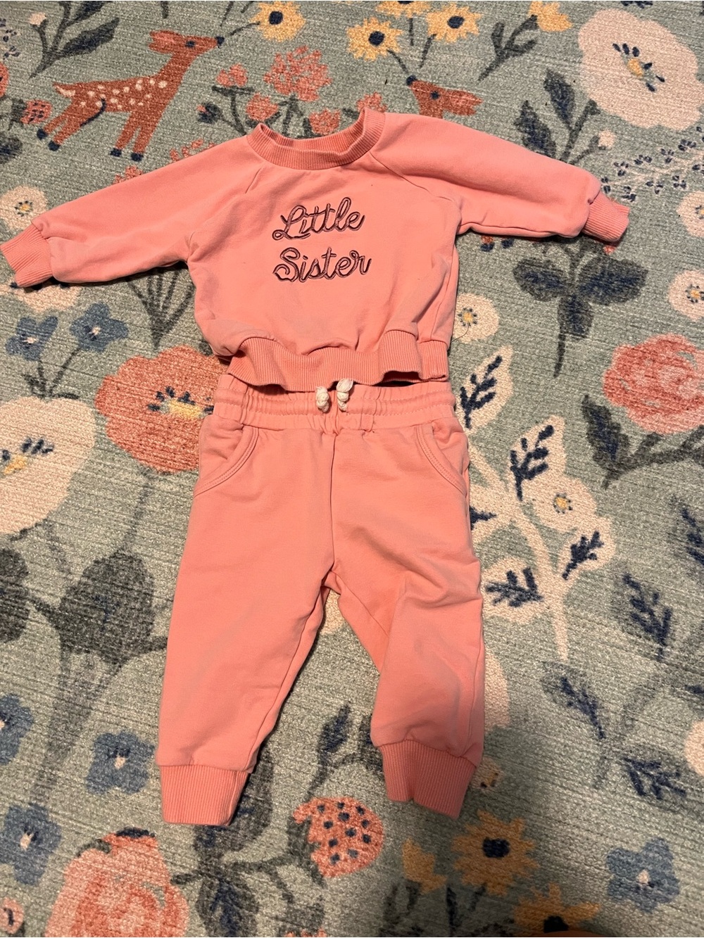 Little Sister Sweatsuit Baby Girl 3-6 Month